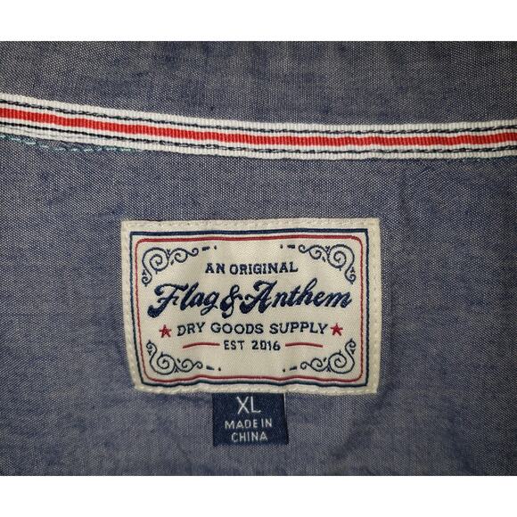 Flag & Anthem Mens XL Floral Button Down Shirt Casual Summer Coastal Style - Picture 7 of 10